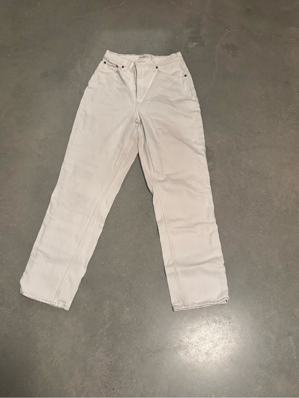 White Straight-Leg Jeans
